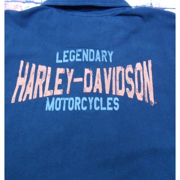 Harley-Davidson Men's 2XL Polo Shirt Black & Orange Cotton/Polyester Legendary M - Picture 7 of 10